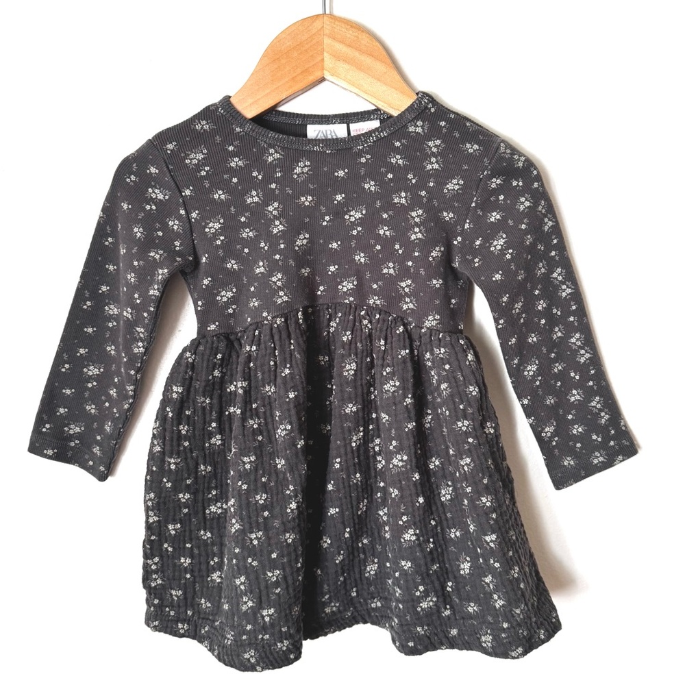 Zara Black Floral Kids Dress